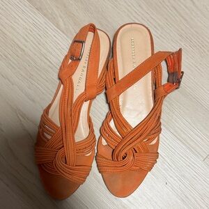 Loeffler Randall Women's Strappy Orange Sandals